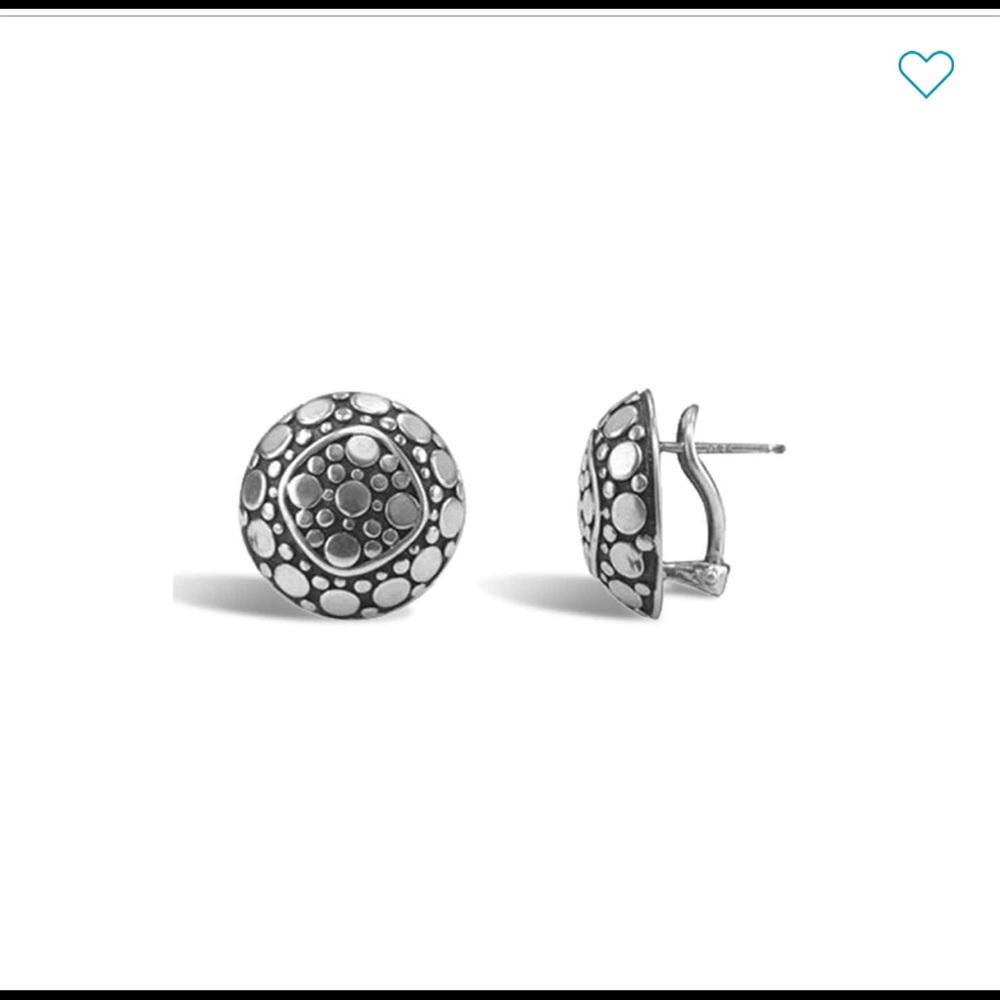 John Hardy Dot Sil Dia Center Round Earring
